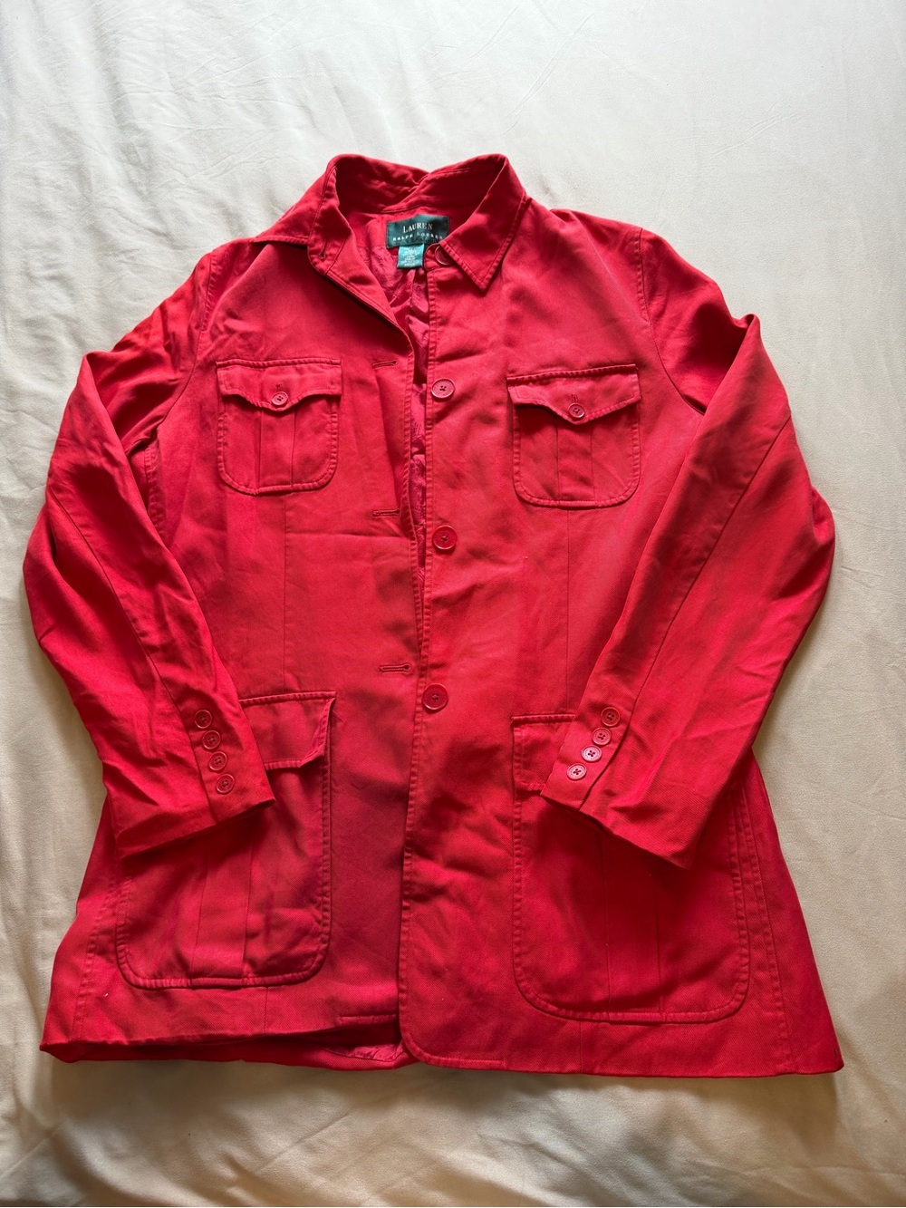 Lauren Ralph Lauren Red Tailored Blazer Jacket Size Medium